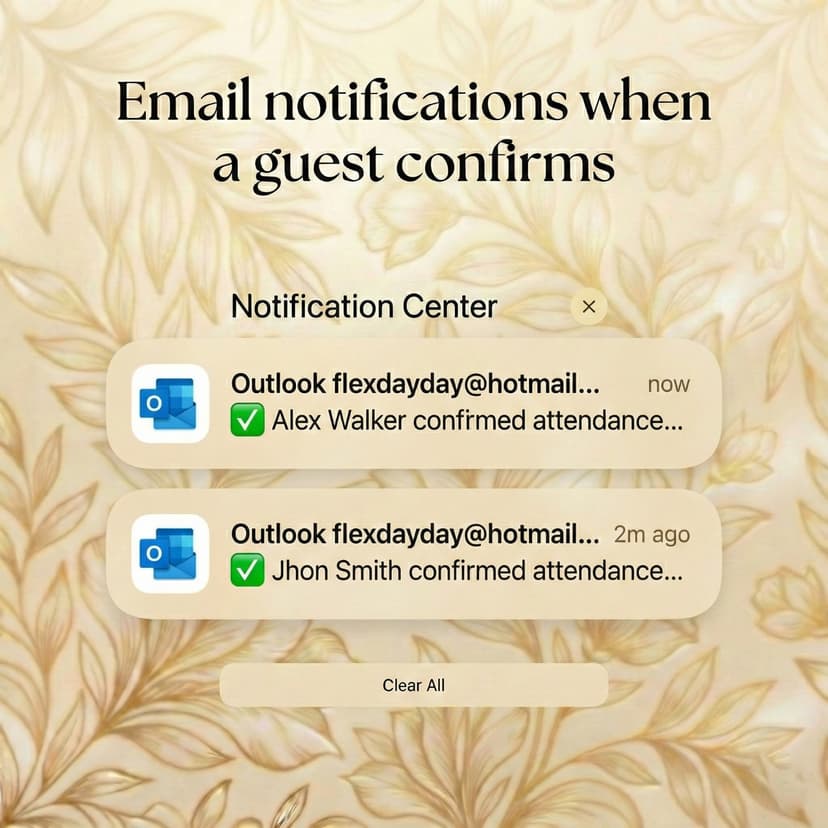 RSVP email notification