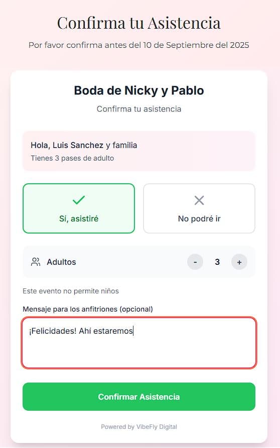 RSVP pass assignment