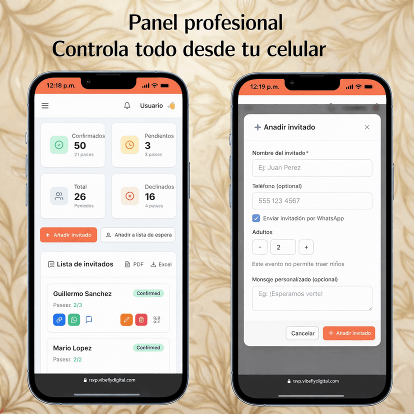 Asignación de pases RSVP