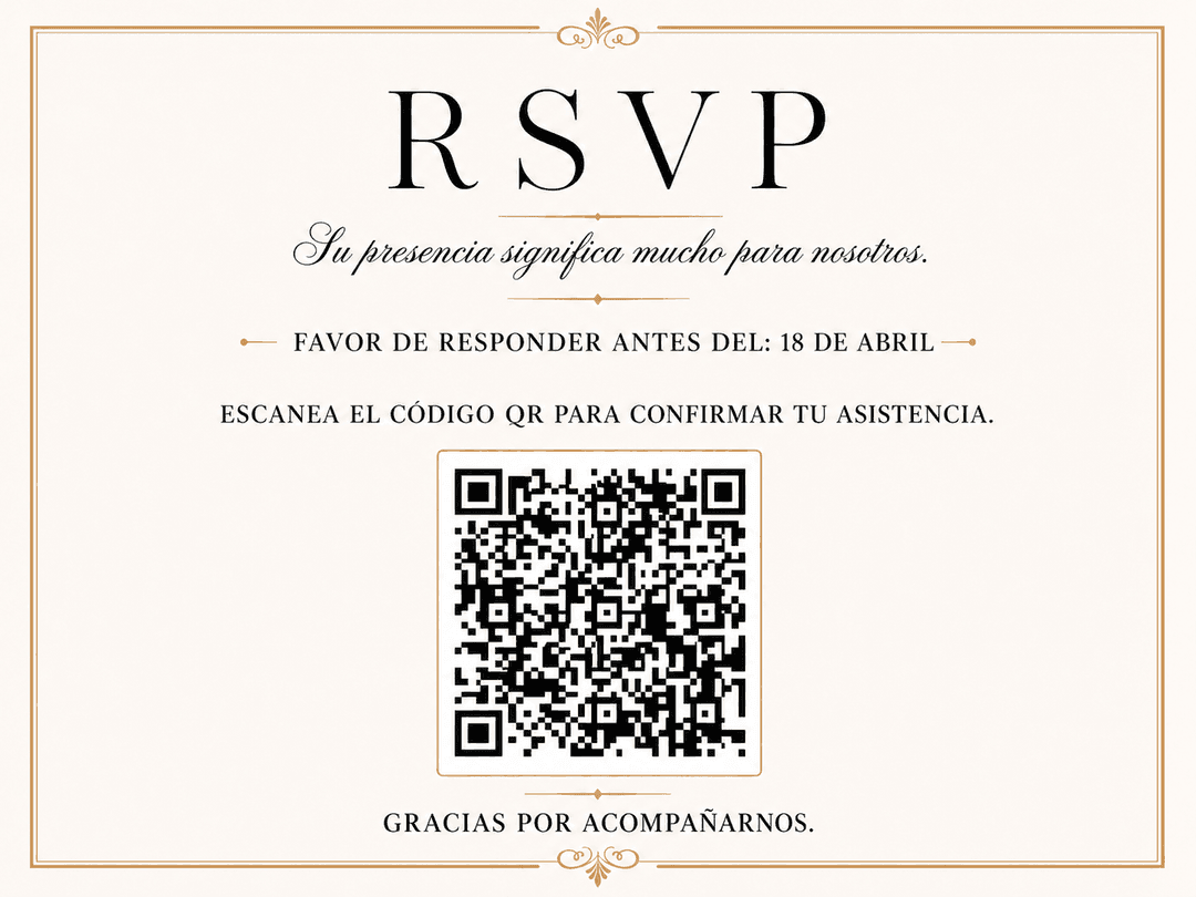 Vista previa del sistema de confirmación RSVP