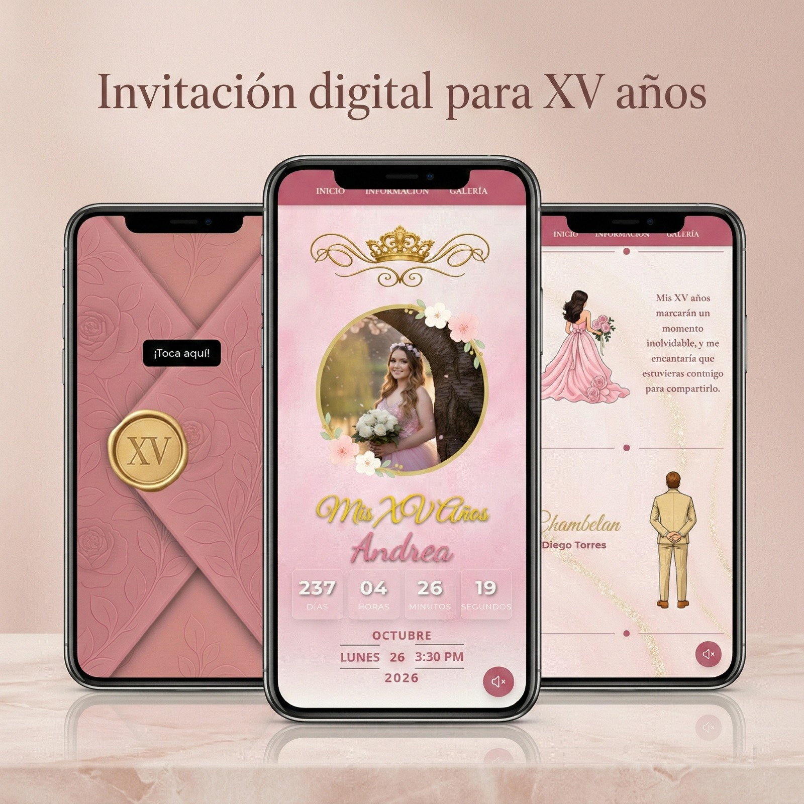 Invitación Digital para XV Años — Quinceañera